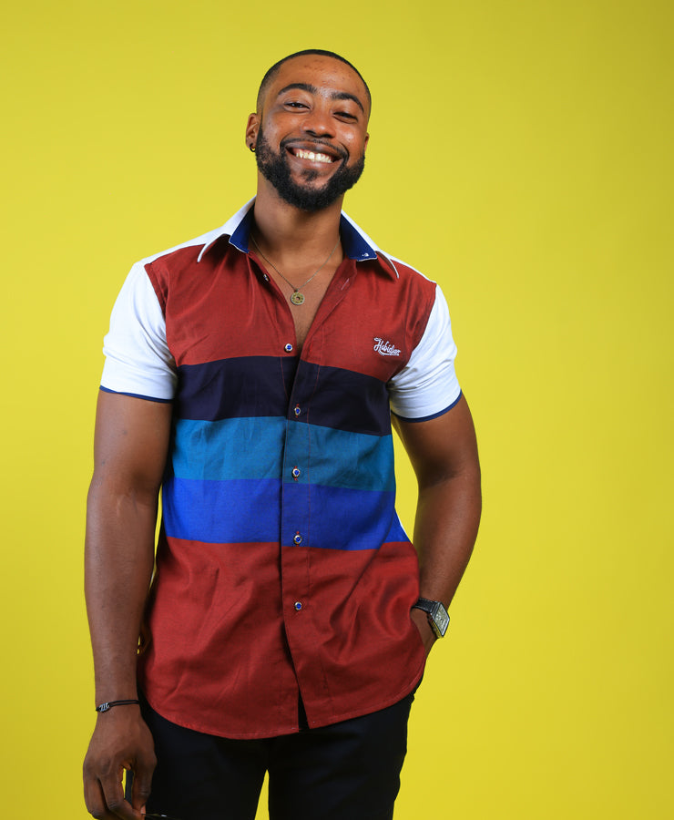 Chemise HABI’DJAN Color Block – Élégance Urbaine