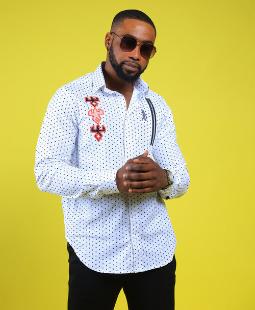 Chemise HABI’DJAN – Pois Blancs