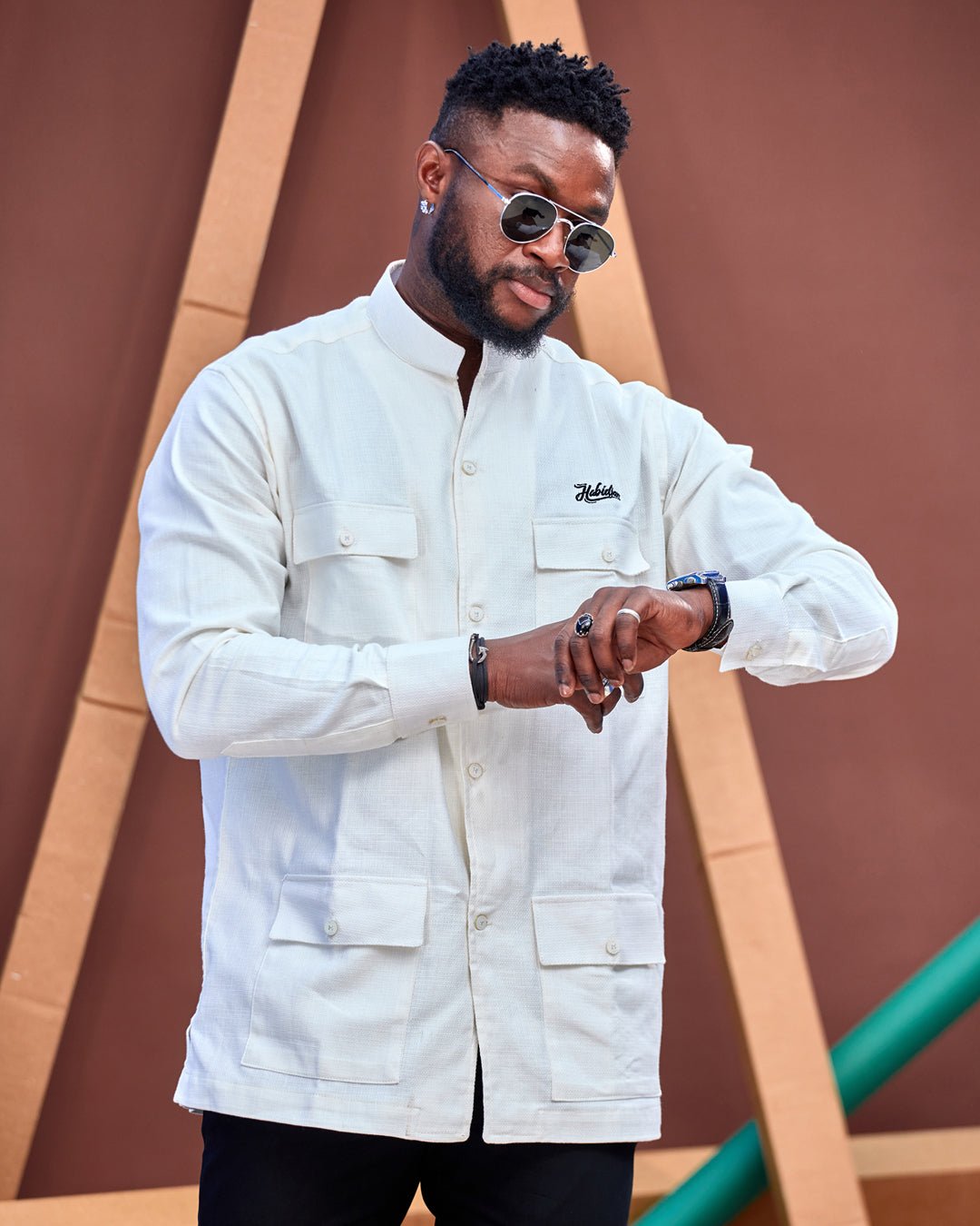 Prestige Blanche à Poches - Habi'djan