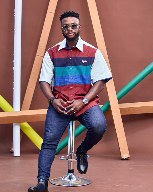 Chemise HABI’DJAN Color Block – Élégance Urbaine - Habi'djan